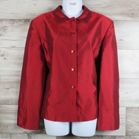 Larry Levine* Women's Long Sleeve Button Down Fully Lined Suit Jacket~ Size 16 - Picture 1 of 12